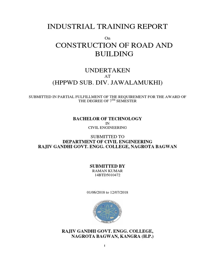 Road Construction Training Report | PDF | Building | Brick