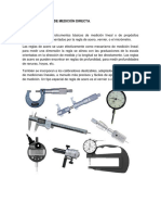 Instrumentos de medición directa como reglas de acero, vernieres y micrómetros