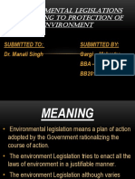 Environmental Legislations Pertaining To Protection of Environment