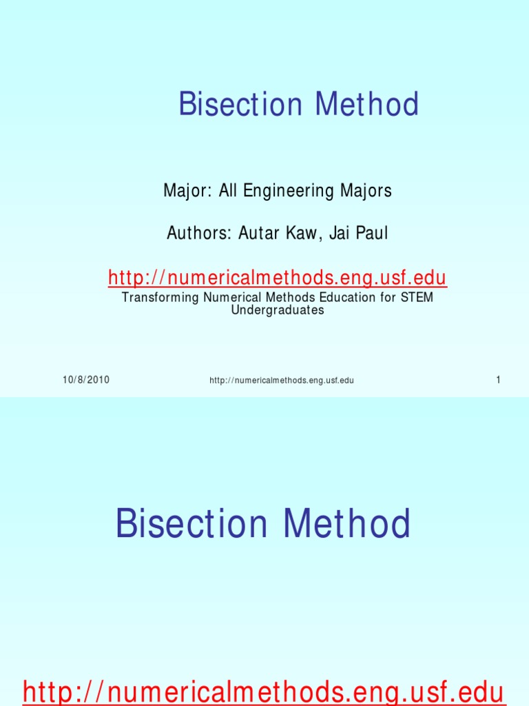 Bisection Method-1-1 PDF | PDF | Applied Mathematics | Mathematical Logic