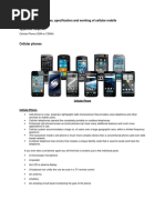 Aim: Study The Features, Specification and Working of Cellular Mobile