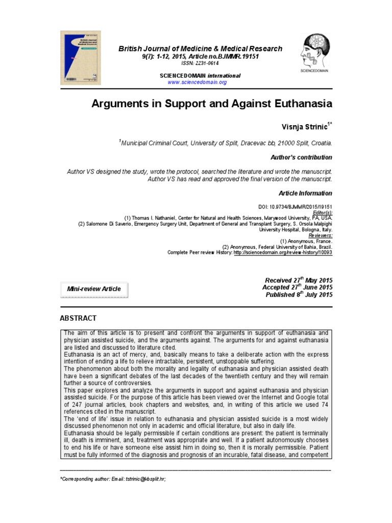 Euthanasia Article | PDF | Terminal Illness | Palliative Care