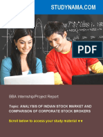 Analysis of Stock Market & Comparison of Brokers - BBA Finance Summer Training Project Report PDF