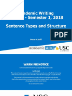 Academic Writing - Week 2 - Sentence Types and Structure