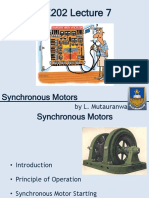 EE202 Lecture 7: Synchronous Motors