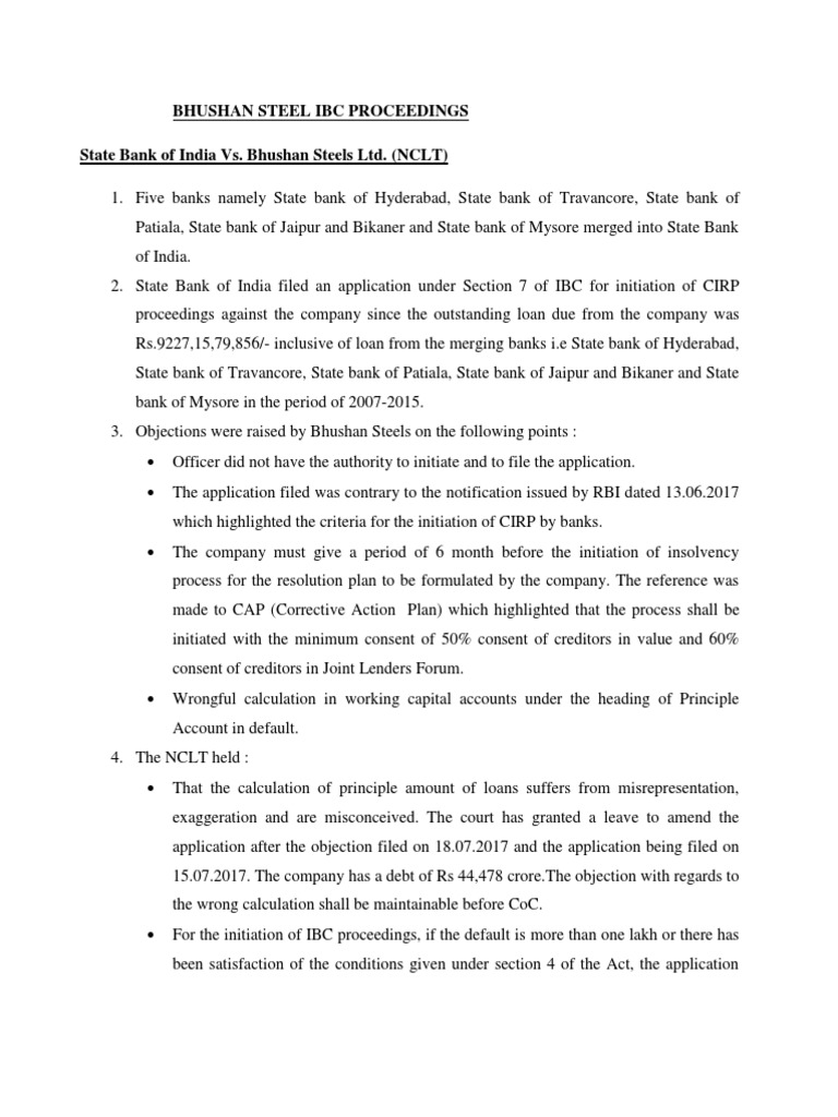 Bhushan Steel Ibc Proceedings PDF Fine (Penalty) Insolvency