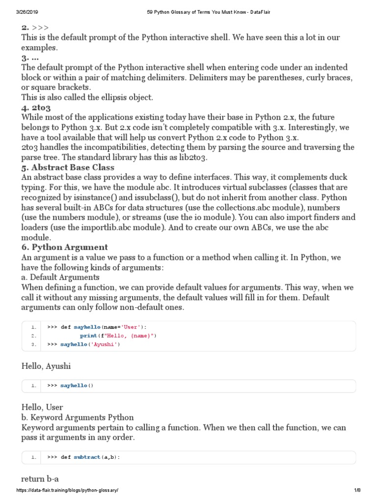 59 Python Glossary of Terms You Must Know - DataFlair | Download Free ... image.