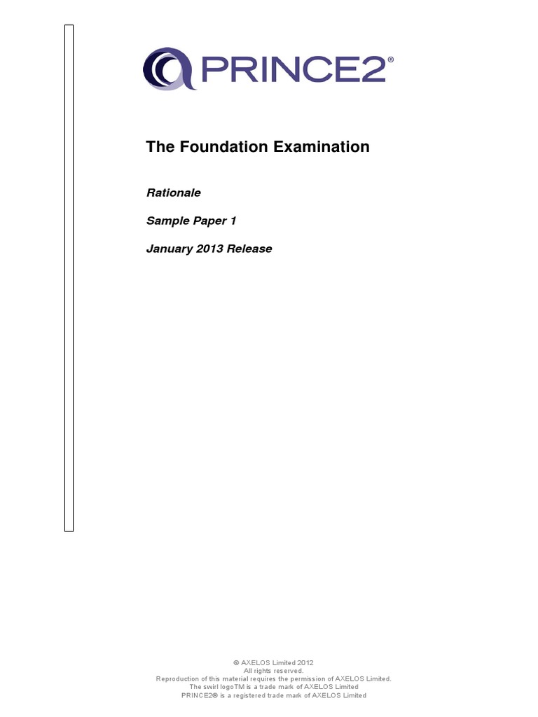 PRINCE2Foundation Zertifizierungsfragen