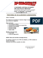 Proforma de Un Almuerzo de Camaraderia