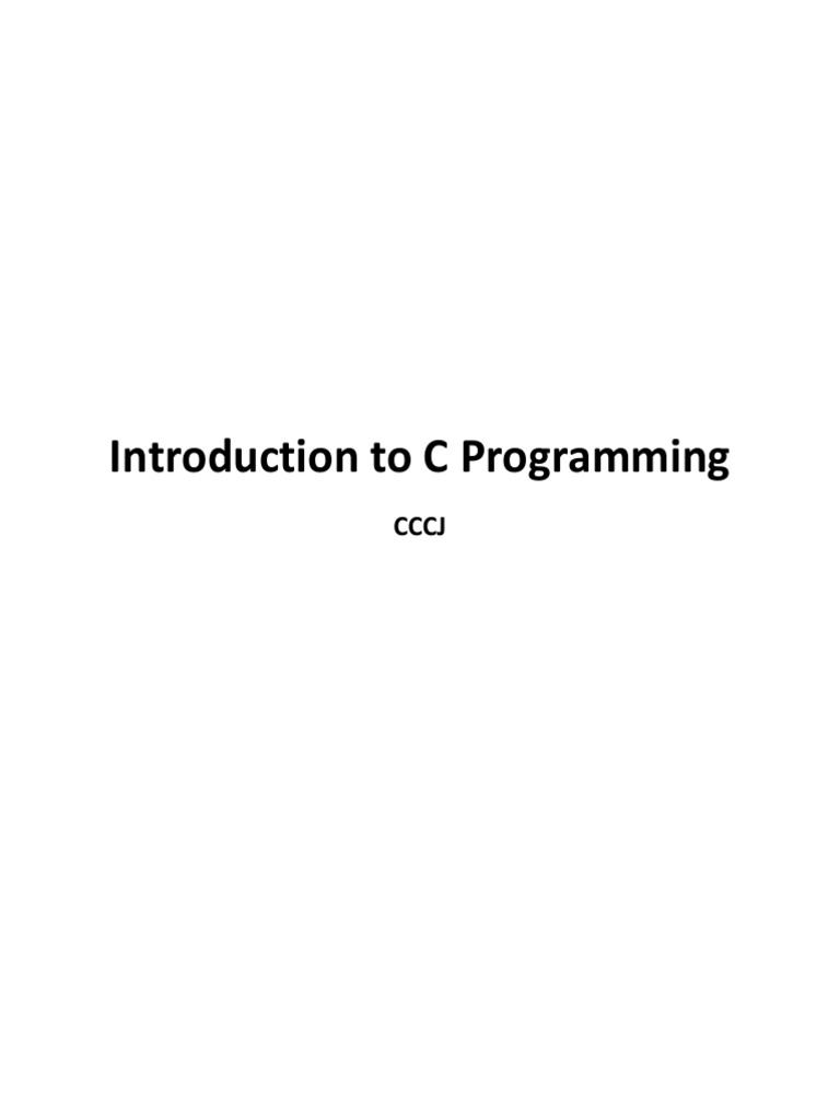 C Programming - Lecture Notes | PDF | C (Programming Language ...