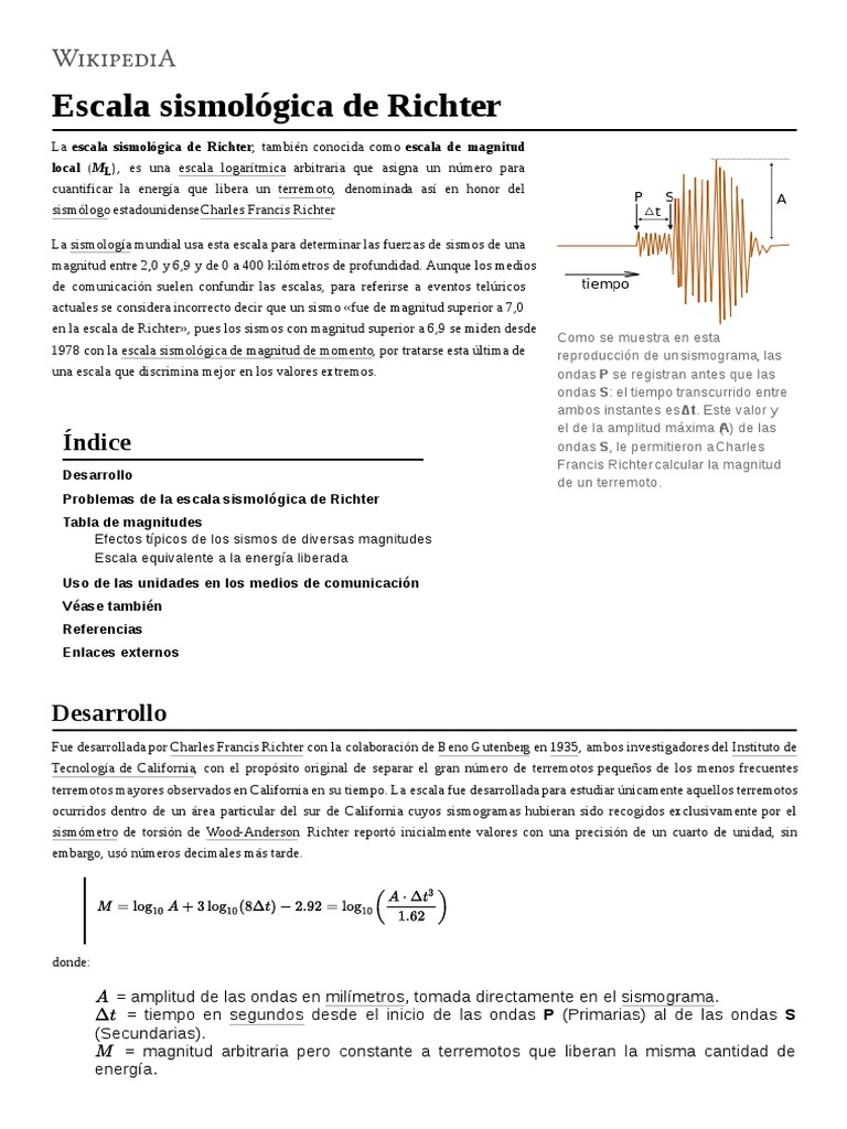 Escala Sismológica de Richter | Peligros geológicos | Desastres naturales