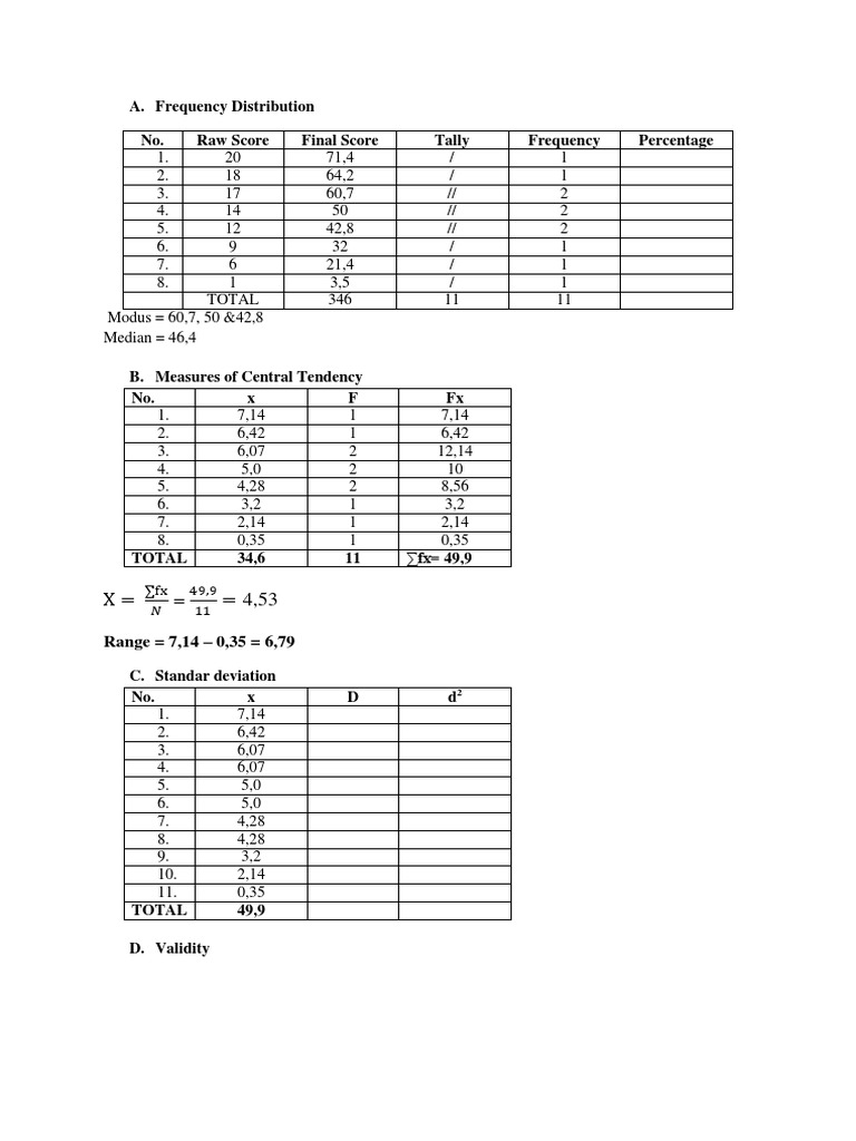 Statistical Analysis and Central Tendency | PDF | Analysis ...