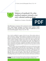 Matters of method; Or, why method matters toward a not only colonial anthropology