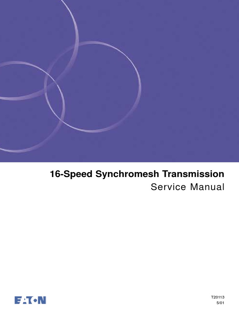 16-Speed Synchromesh Transmission: Service Manual | PDF | Manual ...
