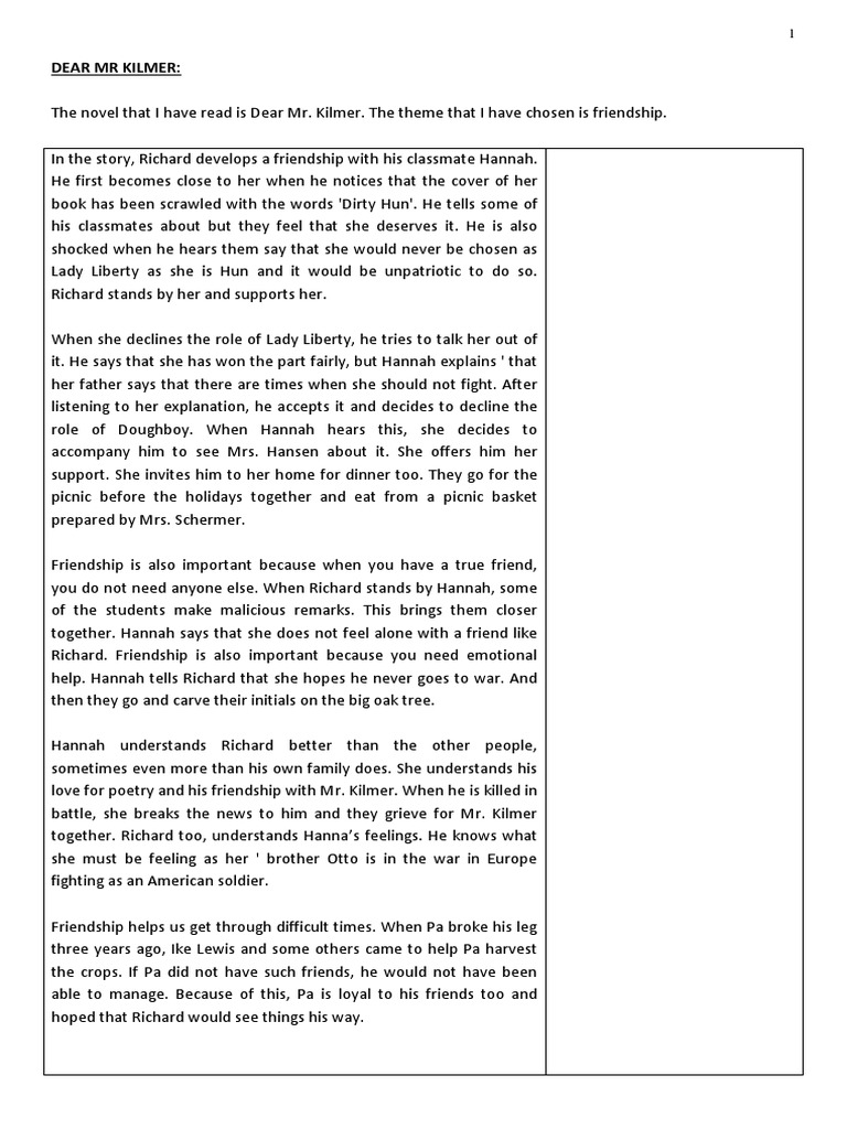 Essay mr kilmer picture