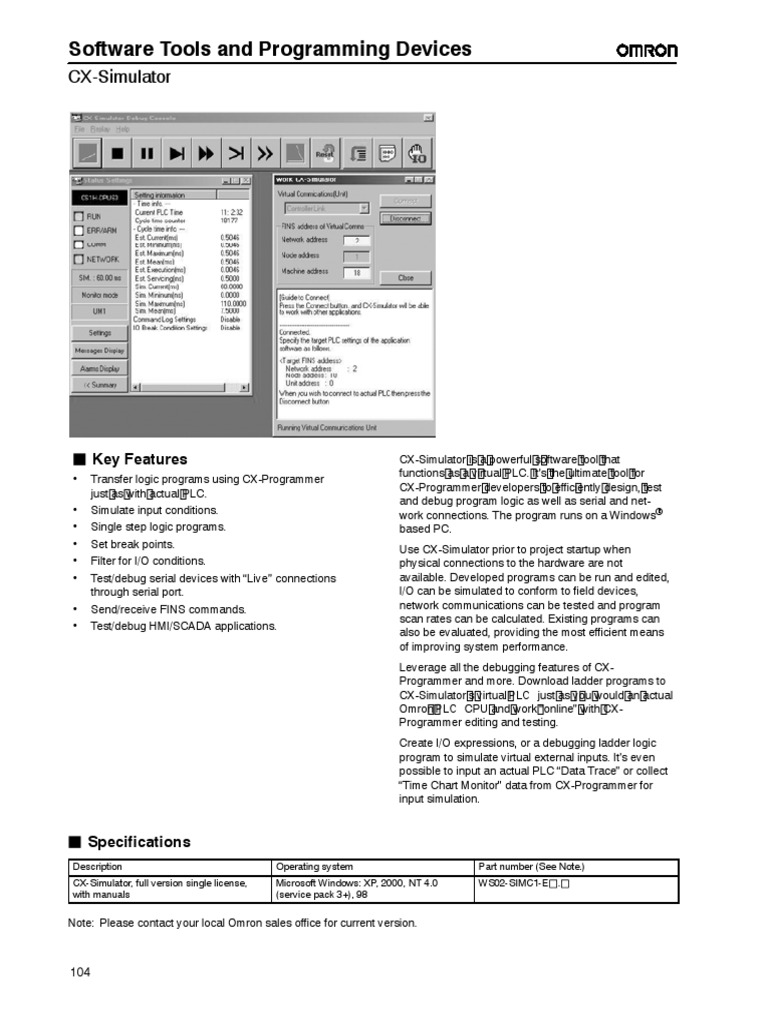 CX-Simulator: Virtual PLC Tool Overview | PDF | Programmable Logic ...