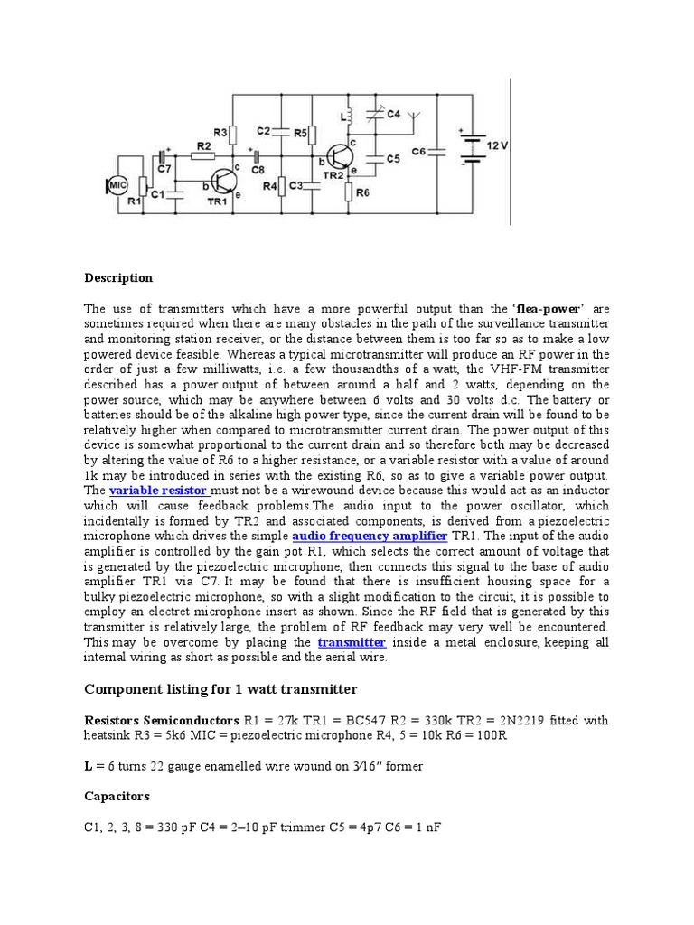 Long Range Fm Transmitter Pdf Telecommunications Engineering