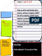 Out of Class: Finish Reading Act 1 For Our Quiz On Friday.: Identify The Course Goals and Their Significance To You