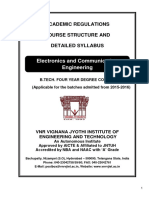 Electronics and Communication Engineering: Academic Regulations Course Structure and Detailed Syllabus