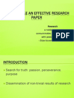 How To Make An Effective Research Paper: Research A Noble Purpose Consummates A Search For Truth With Passion and Zeal
