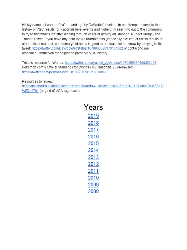 VGC Nationals, Internationals, and Worlds Results Compilation PDF