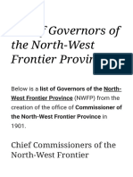 List of Governors of The North-West Frontier Province - Wikipedia