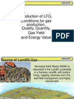 Production of LFG, Conditions For Gas Production, Quality, Quantity, Gas Yield and Energy Value