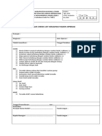 Formulir Chekk List Kesiapan Pasien Operasi