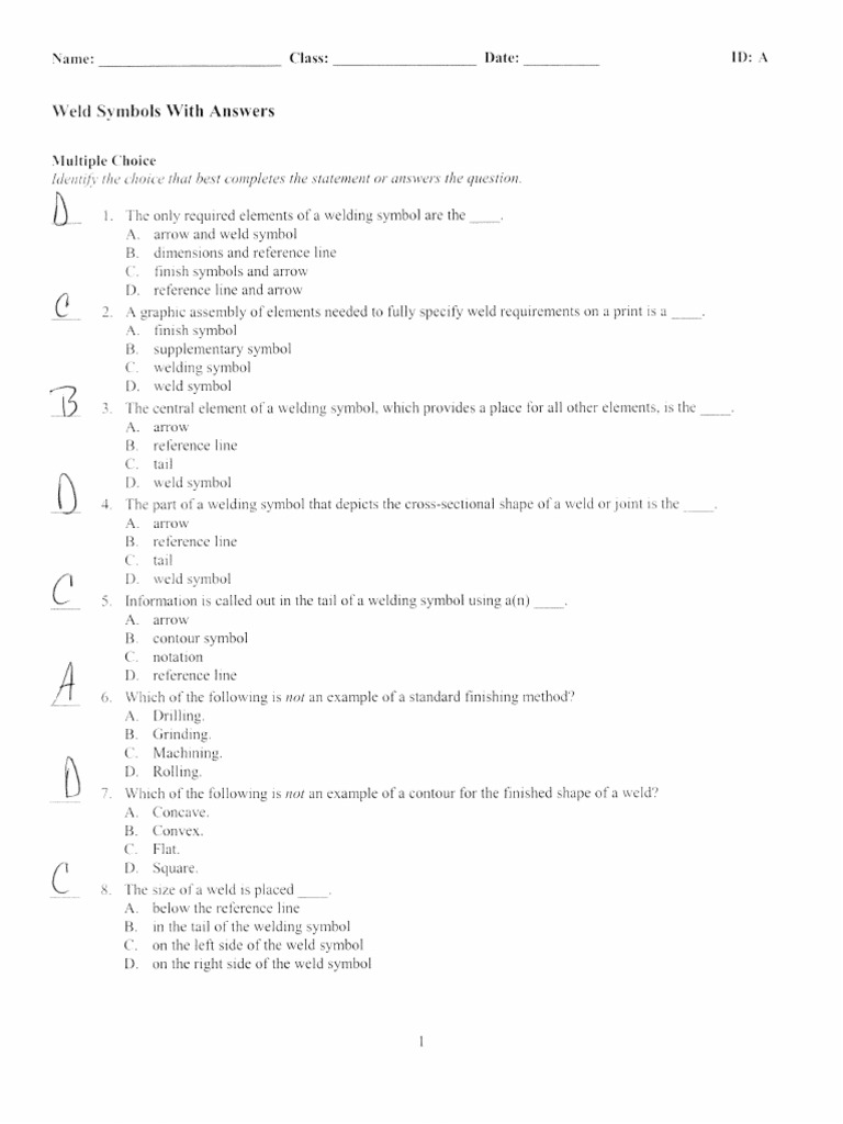 Welding Symbols Test With Answers PDF PDF