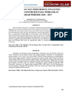 Determinan Non Performing Financing Sektor Konstruksi Pada Perbankan SYARIAH PERIODE 2010 - 2017