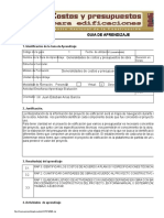 Guía de Aprendizaje Costos y Presupuestos para Edificaciones I