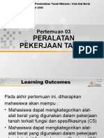 Peralatan Pekerjaan Tanah: Pertemuan 03