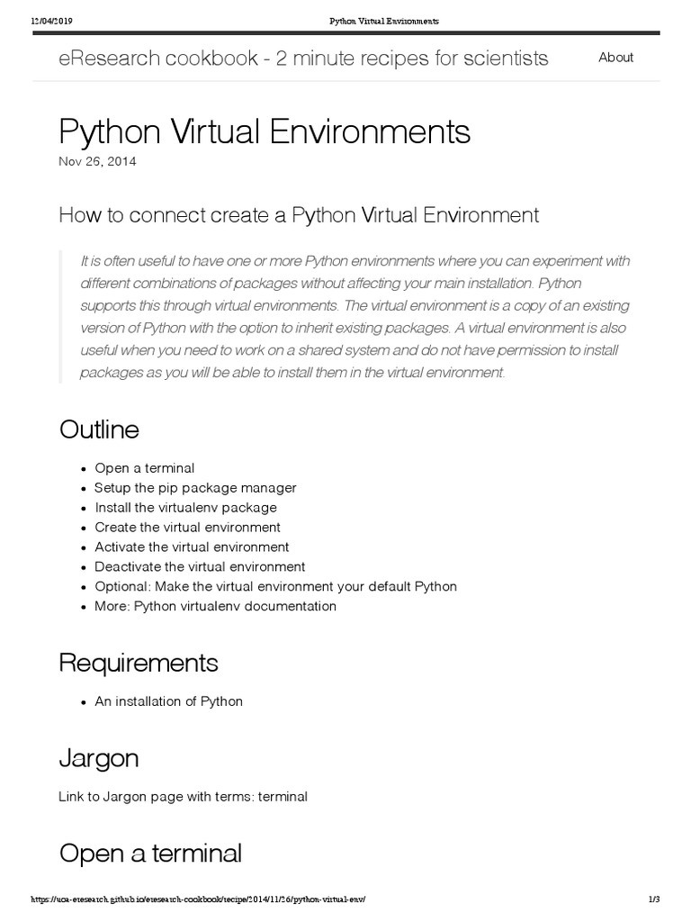 Python Virtual Environments: Outline | Download Free PDF | Python ...