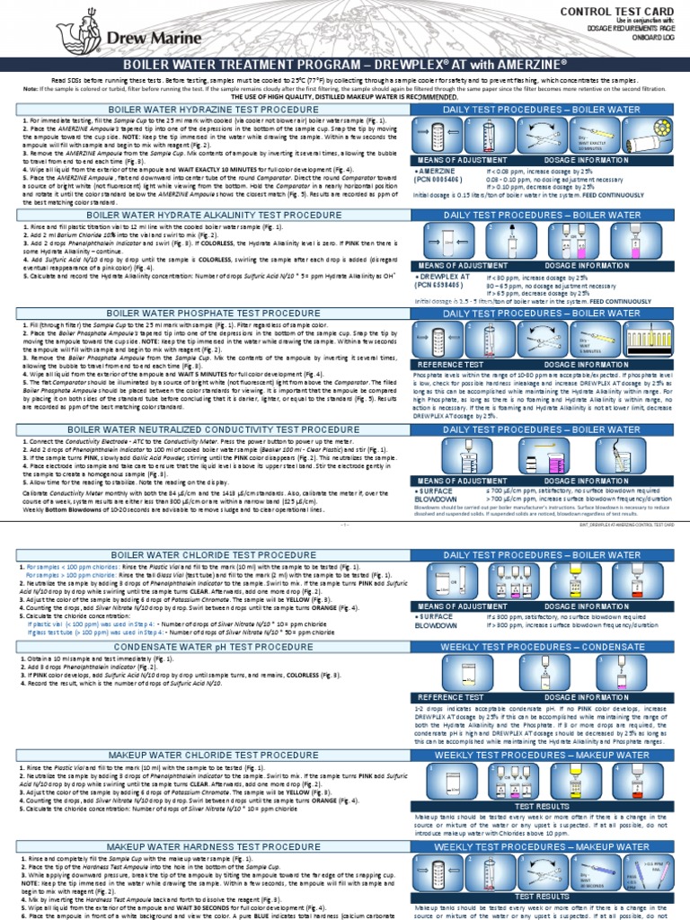 Boiler water test card Alkalinity Chemical Compounds