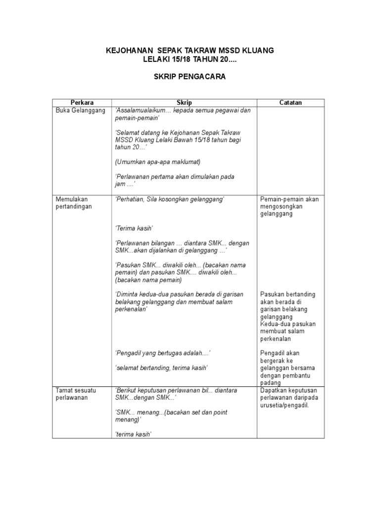 Skrip Acara | PDF