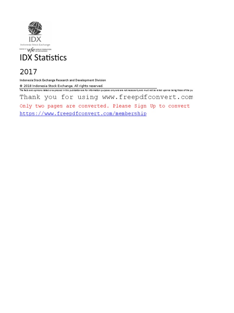 IDX Statistics: Only Two Pages Are Converted. Please Sign Up To Convert ...