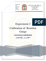 Experiment 2 Calibration of Bourdon Gauge: Asst - Lecturer: Laith Hamdan
