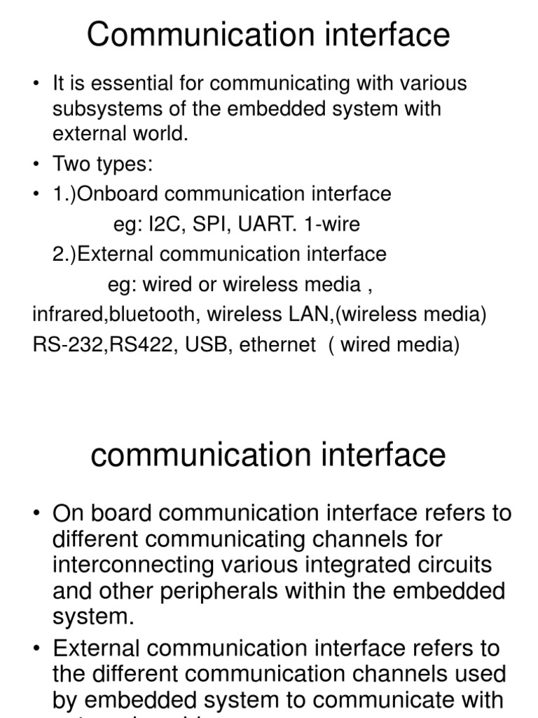An Overview of Communication Interfaces for Embedded Systems | PDF ...