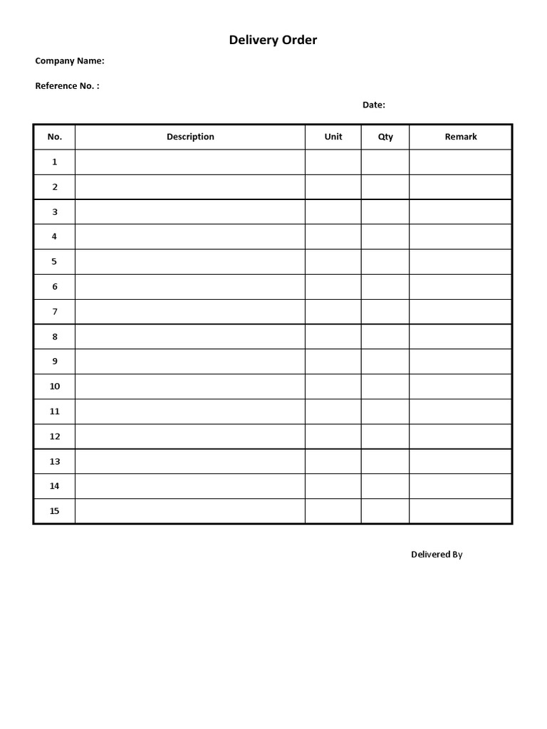 Delivery Order Details PDF | PDF