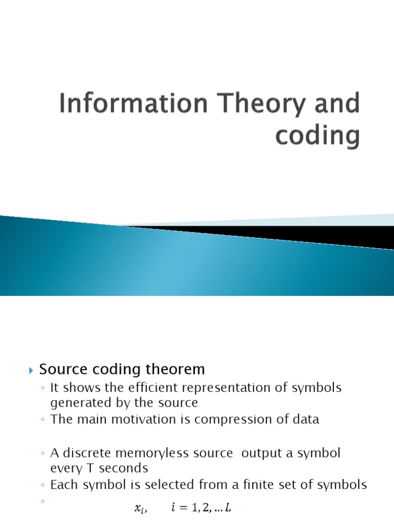 Information Theory and Coding | PDF | Code | Bit