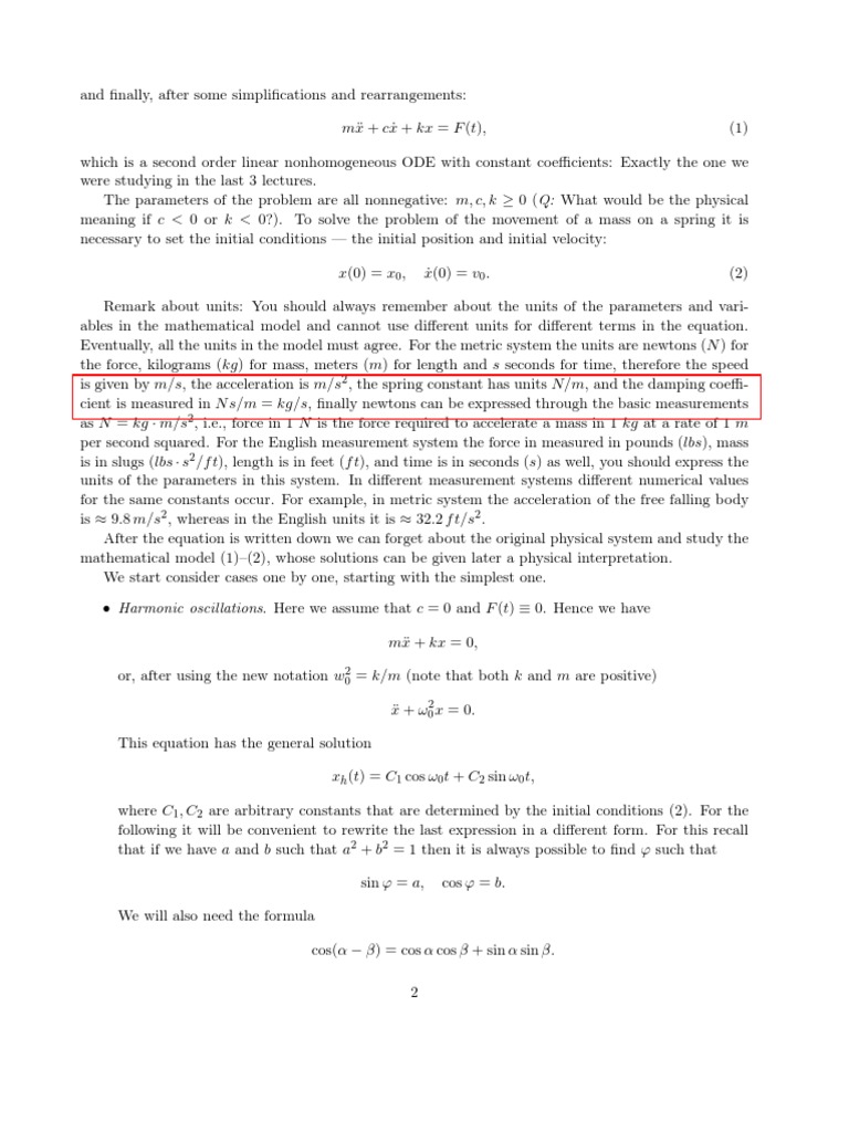 Damping Coefficient Unit Download Free PDF Force Kilogram