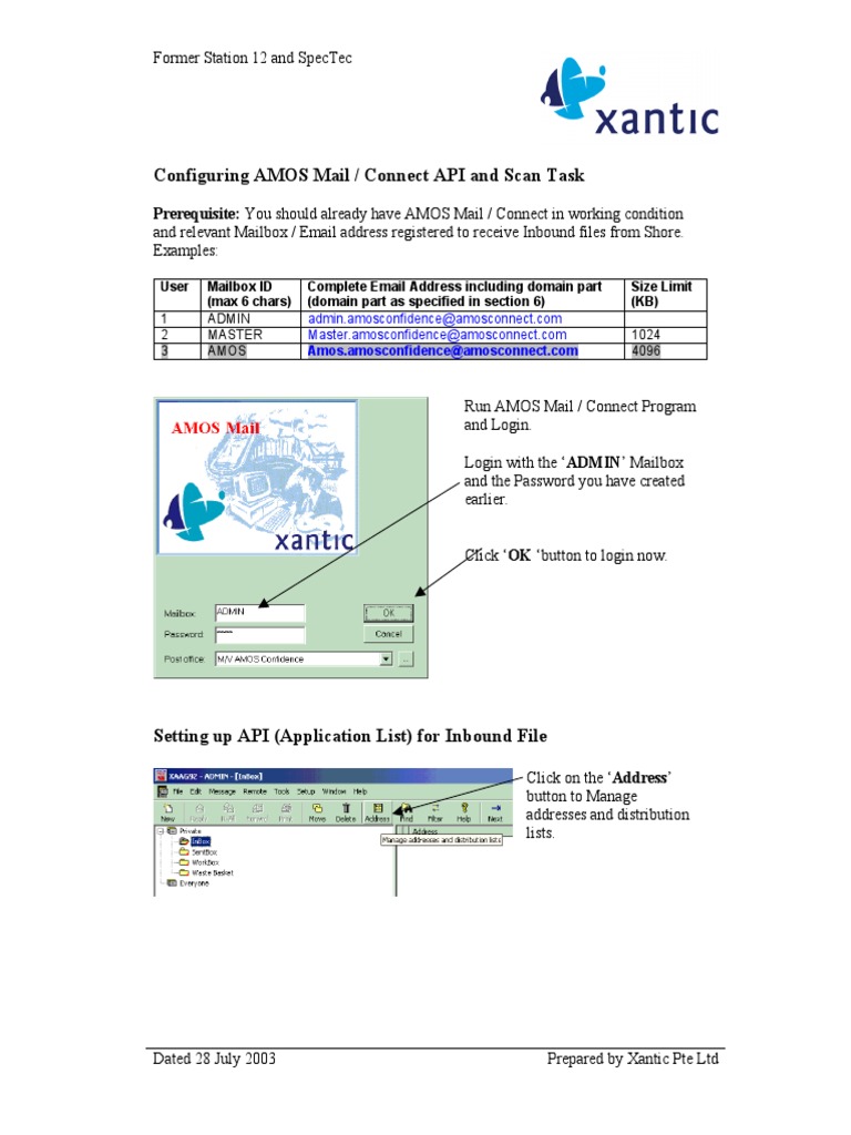 Configuring AMOS Mail API Setup Guide | PDF | Email Address | Zip (File ...