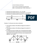 Examples For Influence Lines For Beams and Trusses