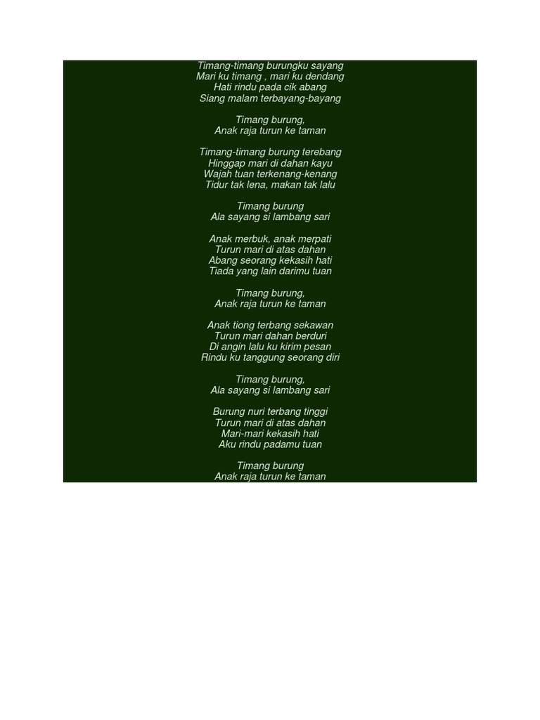 Pantun Lagu Timang Docx