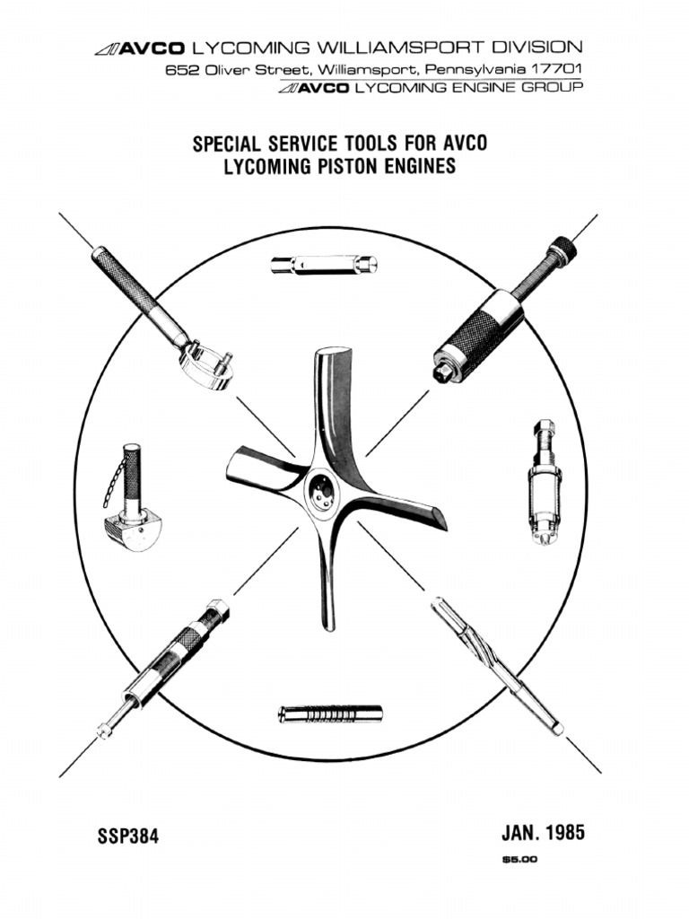 Avco Lycoming Engine Tool Catalog | PDF | Cylinder (Engine) | Piston
