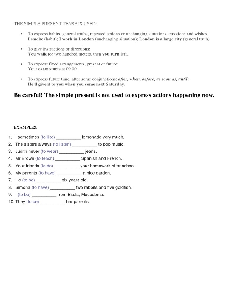 Simple Present Tense Overview | PDF | Language Arts & Discipline
