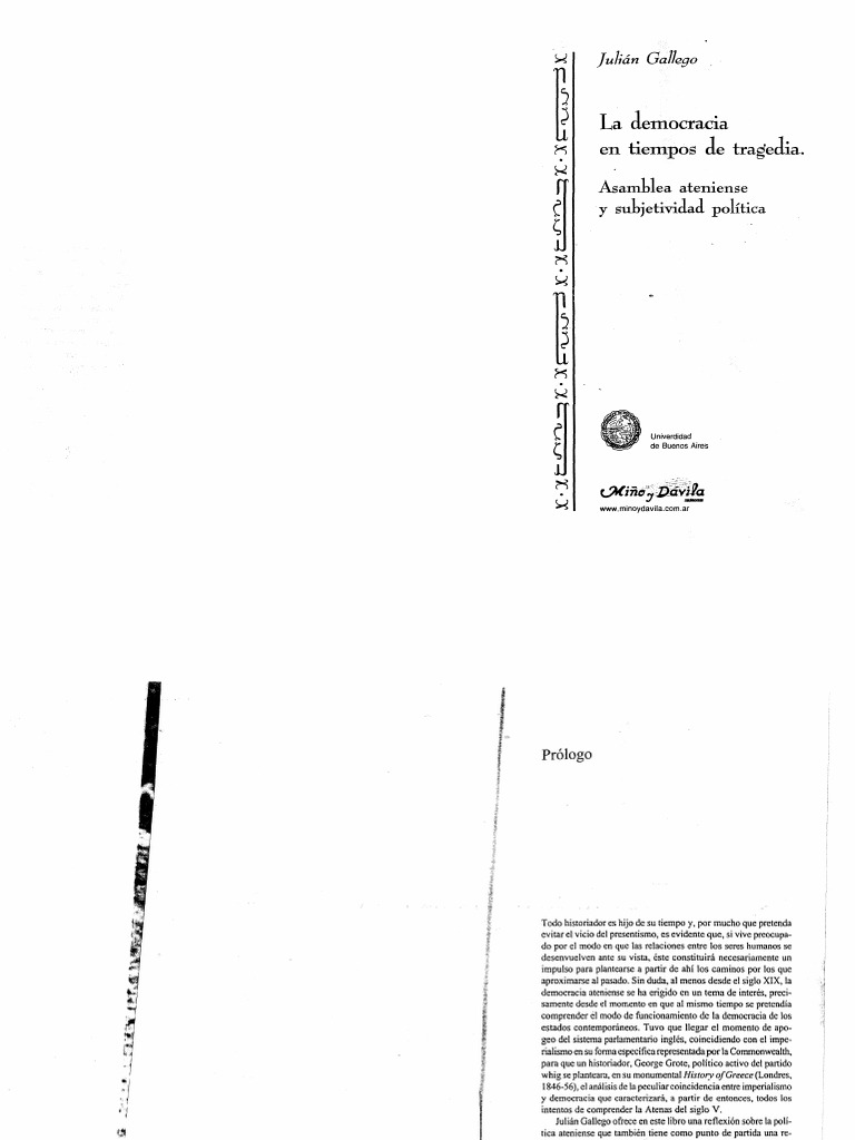 Gallego - La Democracia en Tiempos de Tragedia (Prologo y Cap. 2 y 3) | PDF