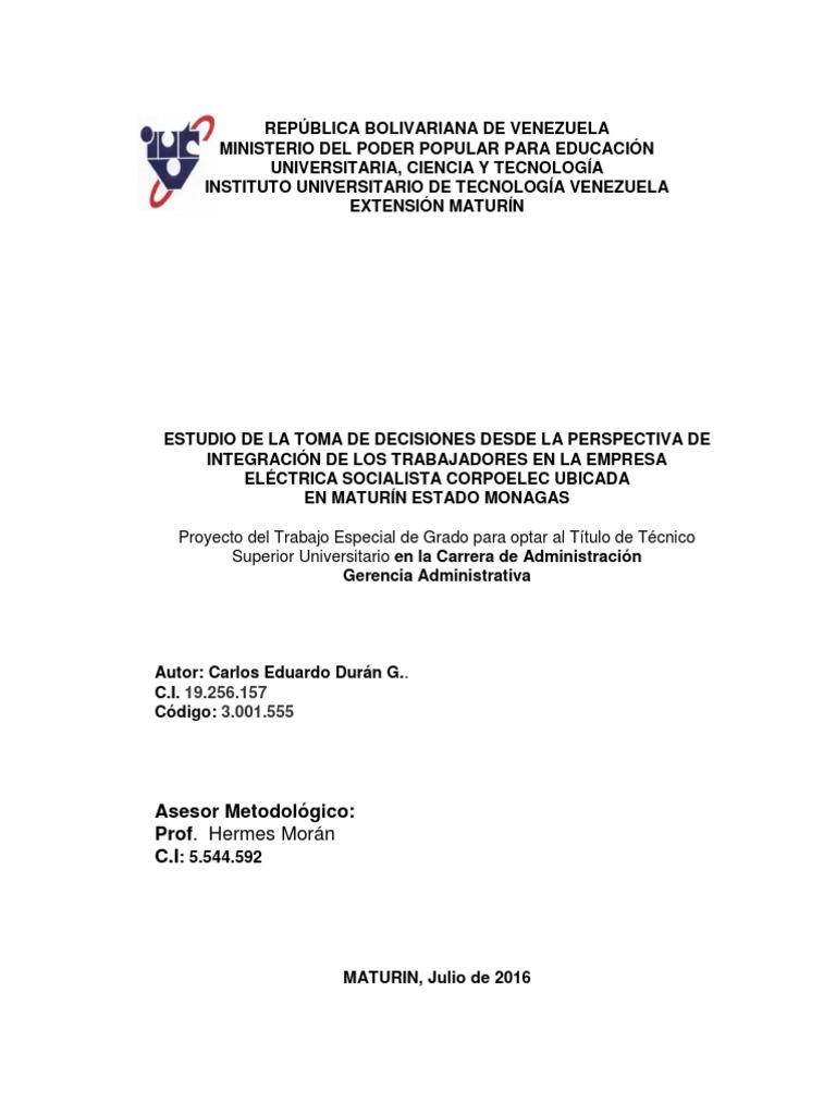 Teg Cedg Iutv2016 Toma De Decisiones Informacion