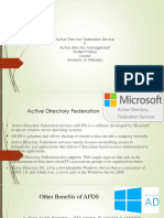 Active Directory Federation Service & Active Directory Management Student Name Course University of Affiliation