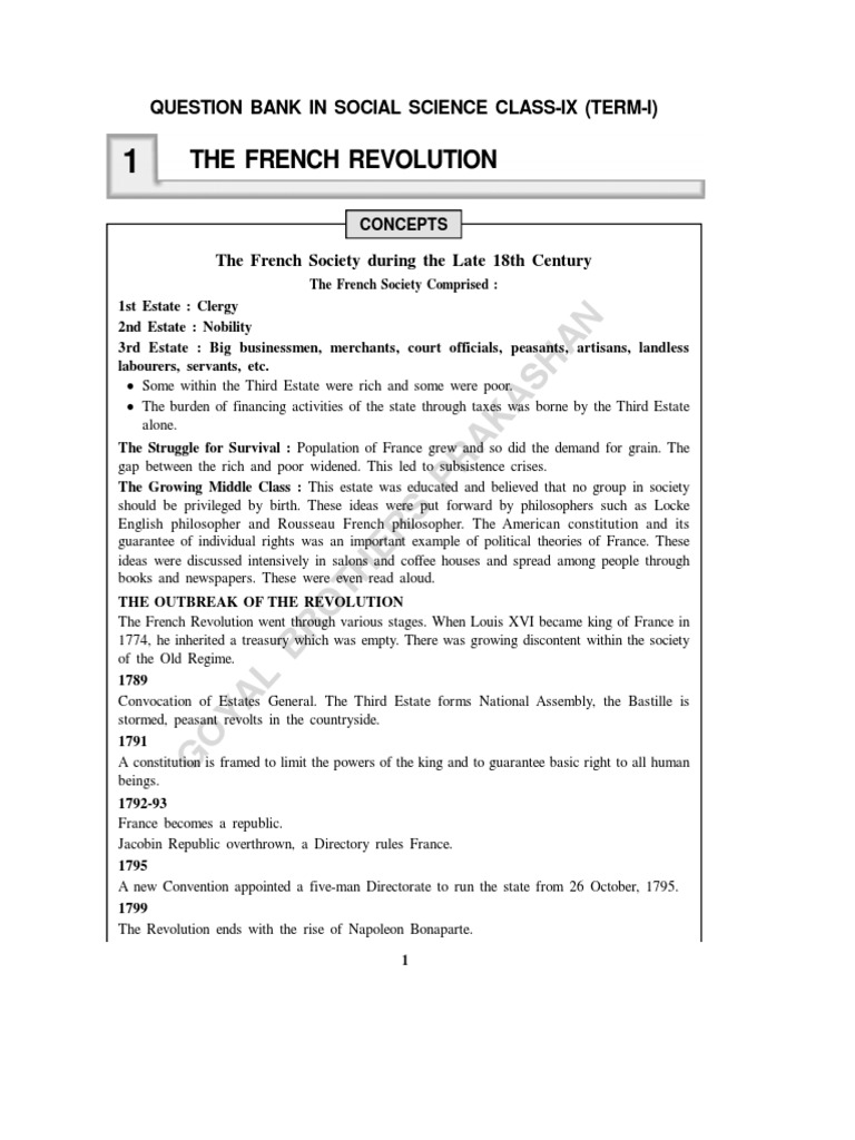 Class 9 Cbse Revolution | PDF | French Revolution | Natural And Legal ...